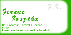 ferenc kosztka business card